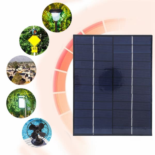 5.5W 12V Polykrystallinsk Solpaneloplader Special Board 5521DC Output