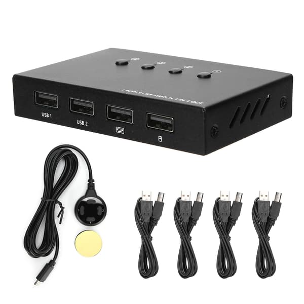 USB Switch 4 Port Tastatur Mus Printer Deling Computer Tilbehør