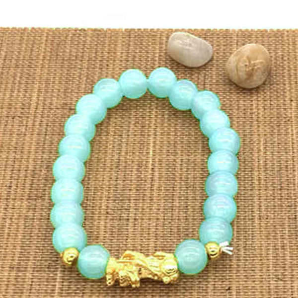 Perle Armbånd Let Match Fint Håndværk Stilfuldt Smykke Armbånd til Meditation Gave Lysegrøn