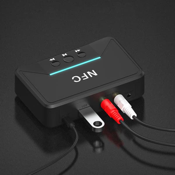 Bluetooth 5.0 USB Audio Receiver Trådløs NFC til Højttaler Plug and Play Sort