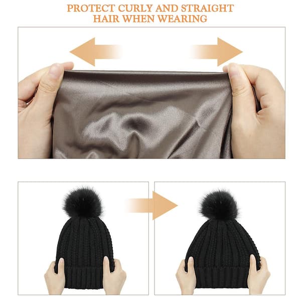 Dam Vinter Stickad Mössa Hög Elastisk Andningsbar Ullmössa Stilren Casual Termisk Stickad Mössa 6 Beige