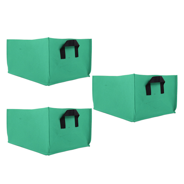 3 kpl Paksuja Ei-kudottua Kasvien Istutuspusseja Taimien Kasvatukseen Puutarhan Istutuslaatikko Kahvalla Vaaleanvihreä 40x30x20cm
