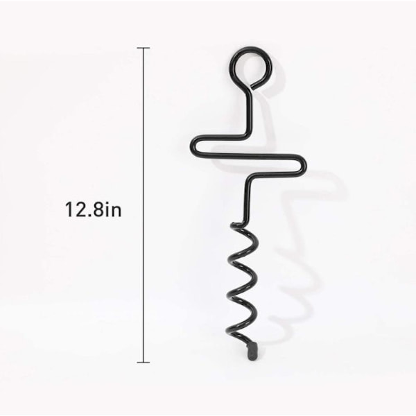 4 stk. spiral teltpløkke jordspidser markisepløkke terrasse- og havekonstruktionspløkke sorte 32*10cm