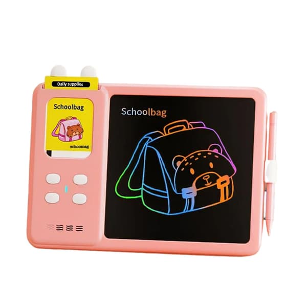 Plug-In Typ LCD Graffitis Tablet Set Upplysning Barns Pedagogiska Leksaksbräda 2 i 1 Läskort Pink