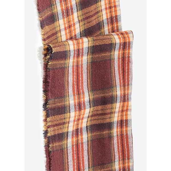 Kvinnors varm scarf fyrkantig sjal Stripe Pläd Scarf