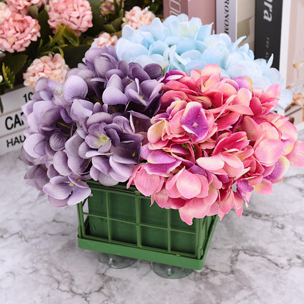 (Förpackningsstorlek: 11,5*11,5*9cm) Kvadratisk med sugkopp bröllopsdekoration klistermärken bordsblommor torkade blommor blomsterarrangemang lera material set