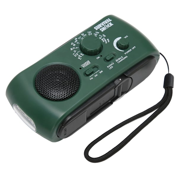 Handvev Radio Bärbar Praktisk LED Ficklampa Utomhus Multi Band AM/FM/SW Solar Handvev Väderradio- W