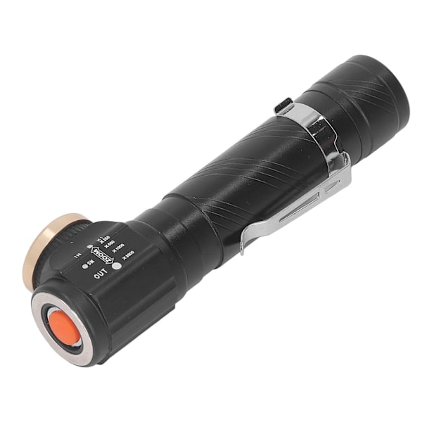 Irrotettava USB-ladattava LED-otsalamppu taskulampulla, 4 säädettävää kirkkaustasoa ja teleskooppinen zoomausominaisuus