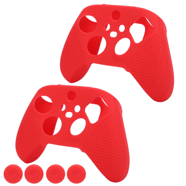 2 stk Antiskid Silikon Game Console Beskyttelse Gamepad Håndtag Greb til Xbox Series S X (Rød)
