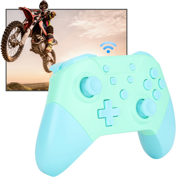 Trådløs Bluetooth Game Controller Gamepad med NFC 3D Joysticks til Nintendo Switch Pro Emerald Green