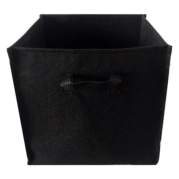 Musta 25 gallonaa (45*45*45cm) neliömäinen istutuspussi, paksuuntunut huopa, 1 mm paksu