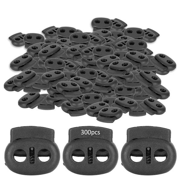 300-pack Dubbla Hål Fjäder Spännstift - Nylon Spänne Stoppar för Säker Fästning