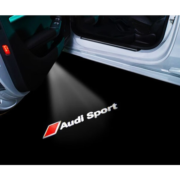 Ett par lämpliga Audi Audi välkomstljus (sportbokstavsversion), A4LA5A6L omgivande ljus A7A8LQ3Q5Q7 dörrlaserprojektionsljus, LED-entré