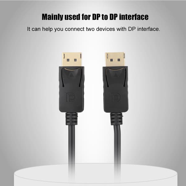 1,8M DisplayPort til DisplayPort Kabel DP 1.2 Adapter Sort til PC Skærm