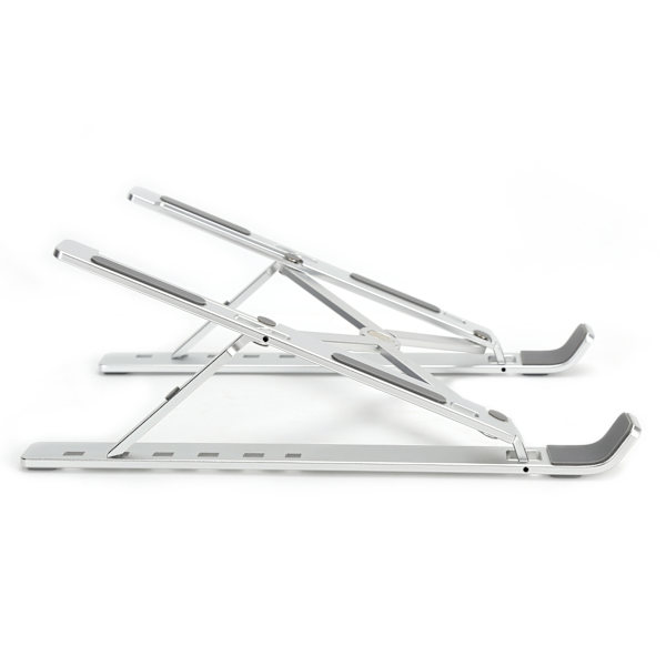 Vikbart Laptopställ i Metall Justerbart Portabelt Notebook Tablet Riser Hållare Silver 2-pack