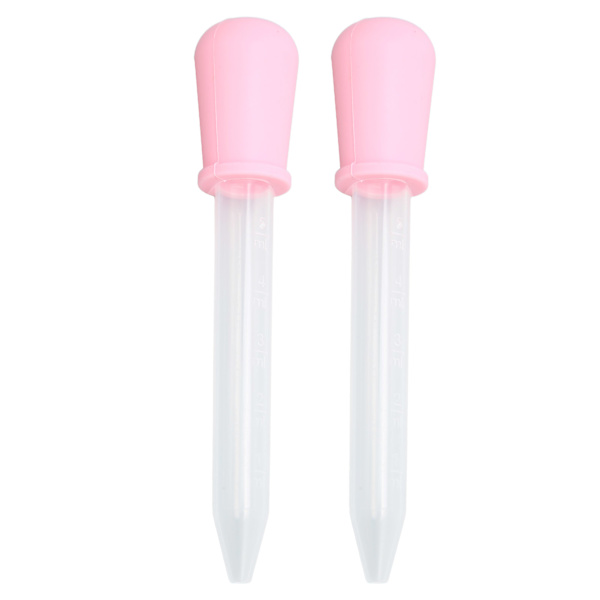 2-pakks Silikon Overførings-pipetter - Kalibrerte væskedråpere for Laboratorium & DIY Kunst (Rosa)