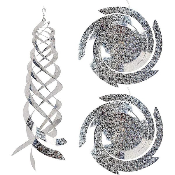 Laserblixt silver spiral reflekterande ark fågelavvisande film (3* fågelavvisande film) silver 3 st