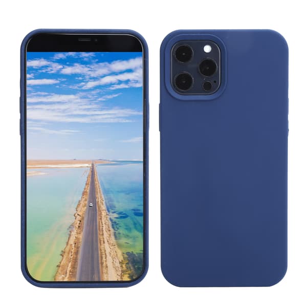 iPhone 12 Pro Max Flytande Silikon Stötsäkert Skyddsfodral Blå