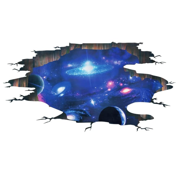 2st Creative 3D Blue Universe Galaxy Wall Stickers Ta bort