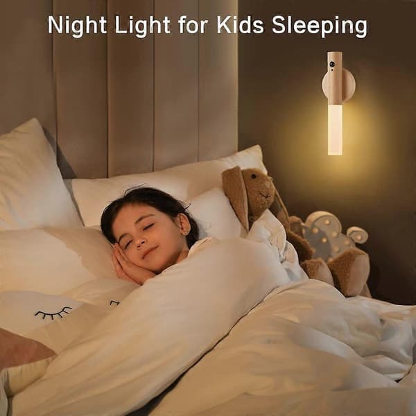 【bt02】8-pack Smart Motion Sensor Night Light Wireless Magnetic USB Rechargeable LED Wall Lamp compatible with Corridor Bedroom Bathroom Kitchen White Ash-8Pack
