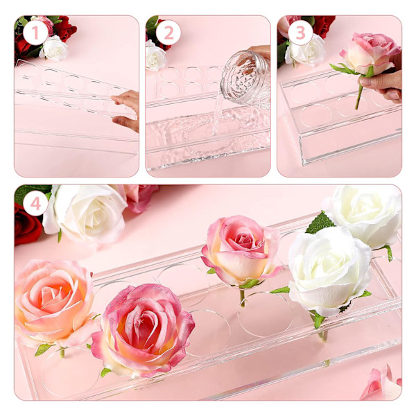 (Med belysning - Akryl blomsterarrangemang - stor storlek) Transparent akrylvas
