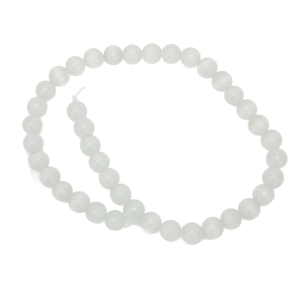 10mm Hvide Multifunktionelle Natursten Runde Perler Armbånd - DIY Smykkefremstilling Tilbehør