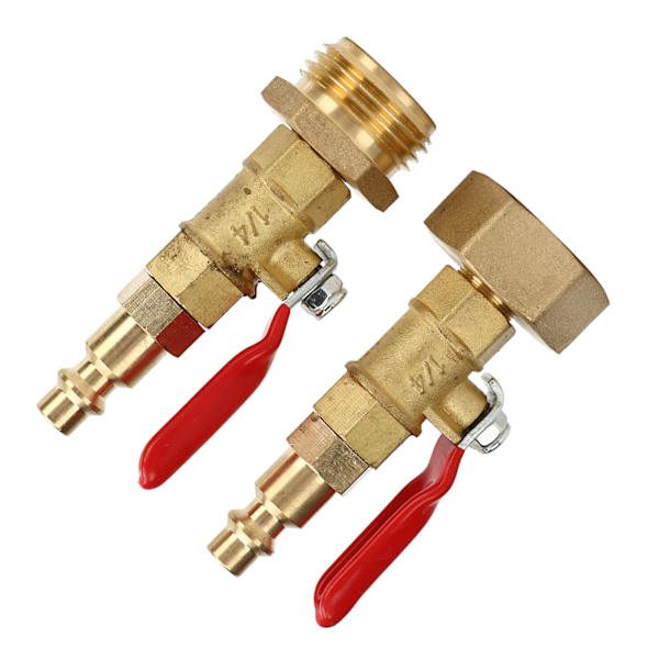2 stk. Messing Vinteraftapningsadapter 3/4 Indvendig og Udvendig Gevind Messing Hurtigadapter