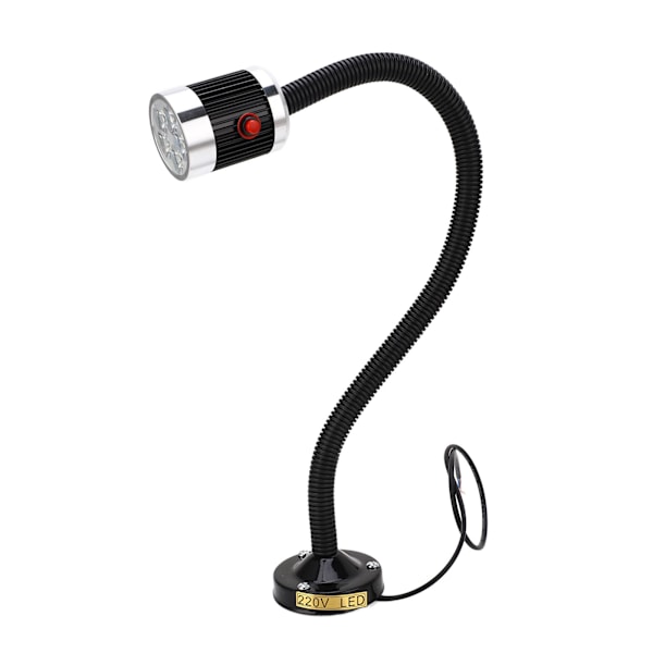 Justerbar Svanhals LED-arbetslampa med Rund Magnetisk Bas för CNC-maskinverktyg, Svarv, AC 220V, 5W Industribelysning