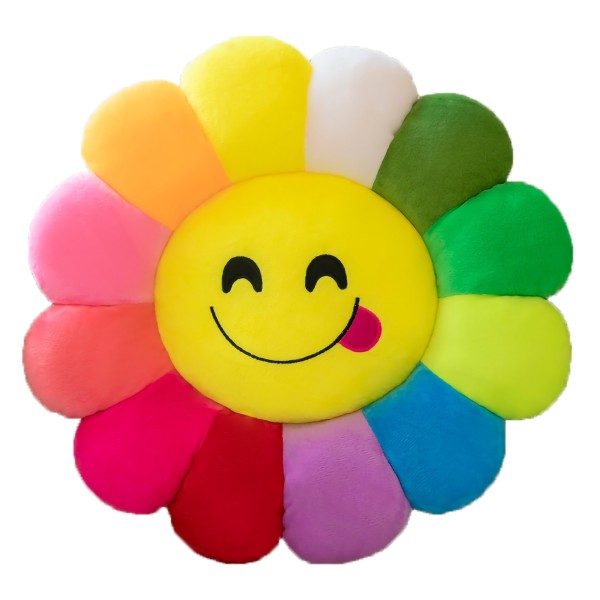 Färgglad solroskudde Cartoon Expression Flower Kudde Tygkudde för kontorssoffaTyp 1