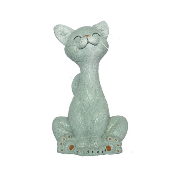 Siddende kat dyrestatue harpiks håndværk ornamenter tre sidde katte have hjem dekoration ornamenter grå