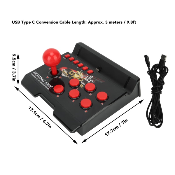 4 i 1 3 meter kablet spilcontroller sfærisk joystick 6 kontrolknapper USB-kabel gamepad til PS3-W