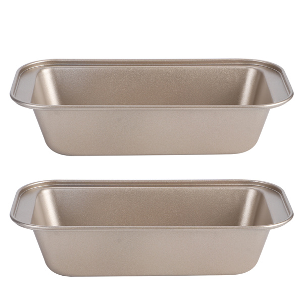 Rektangulær Toastform Kulstofstål Nonstick Brød Kageform Bageform Guld