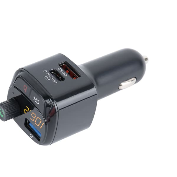 Bluetooth 5.0 FM-sender MP3-spiller Dobbel USB billader