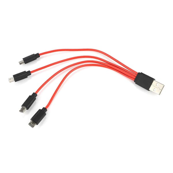 Multi-opladerkabel Splitter Universal 4 i 1 Multi USB-kabel Flere Enheder Opladerkabel til Android Telefon Tablet Multicolor