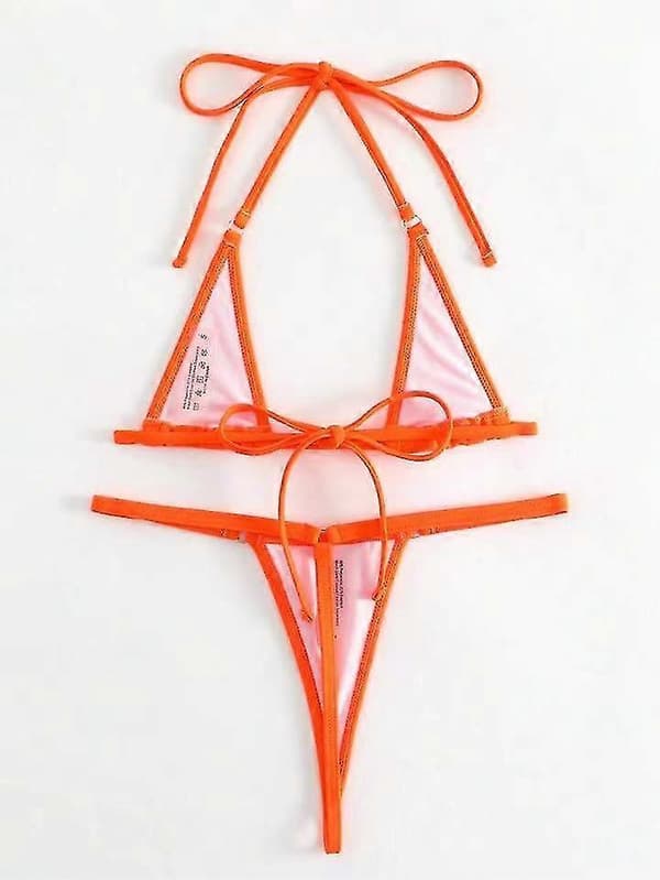 【bt02】G-string Mini Bikini Set Baddräkt Micro BH Bikinis Underkläder För Kvinnor S-xl Vit White L