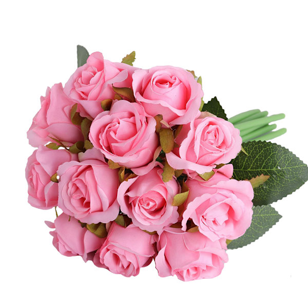 Kunstig Rosebuket Lys Farve Simuleret Buket Blomsterdekoration til Fest Bryllup
