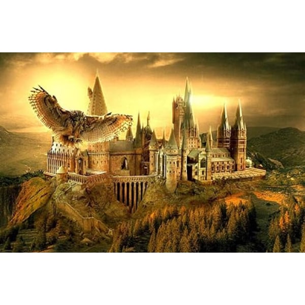 Pöllö diamond painting 5d timanttikirjonta Mosaiikki Harry Potter School Fantasia Top Movie Owl Wizard Värikäs Maisema Seinämaalaus 40x50cm