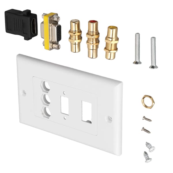 HD Multimedia Interface Vægstik 3RCA VGA Koaksial Ethernet Koblingsstik