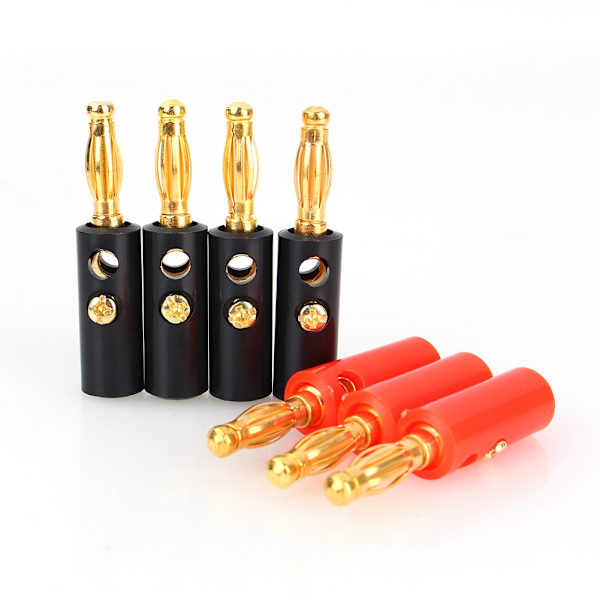 20 stk/pakker 4 mm sort og rød ledning lydkabel Bananstik Stikadapter hun
