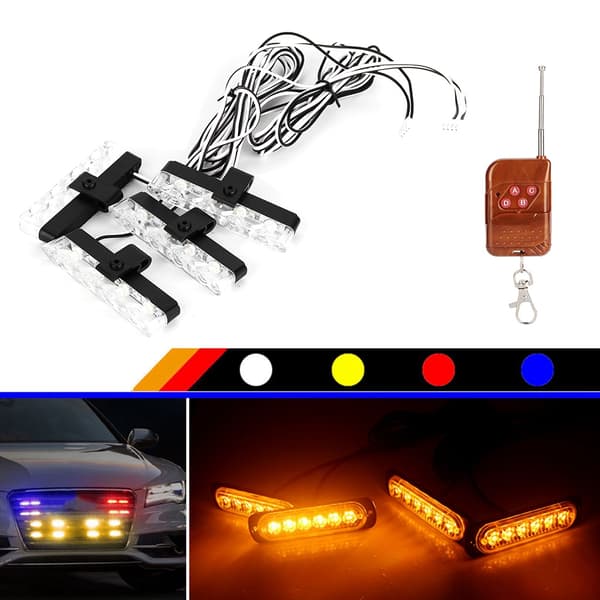 12V 24 LED Trådløs Fjernkontroll Super Sterk 4 Flash Lys Bar Strobelys
