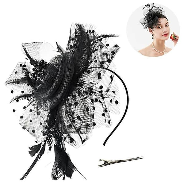【bt02】Cocktailhat, Fjerhårpynt
