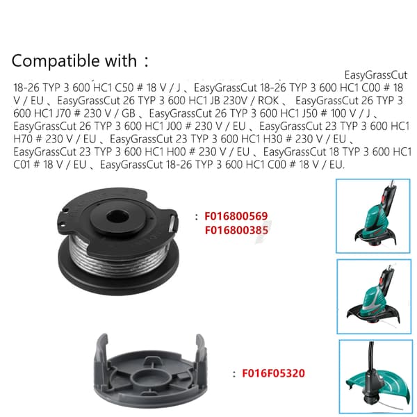 Spoler med trimmertråd Bosch EasyGrassCut 18-230 gresstrimmer Svart