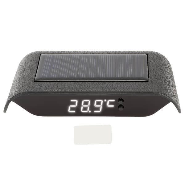 Solar Power LED Lysende Digital Klokke Bil Auto Lastebil Tilbehør Dekorasjon Hvit