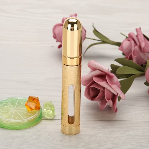 12 ml mini tom påfyllbar parfymesprayflaske, gull