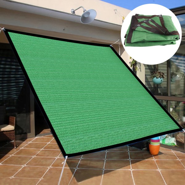 Sun Shade Seil Pustende Farbic Baldakin Markise Shelter Rektangel UV Block Baldakin for Patio Bakgård Plen Hage Grønn 2x4m / 6,6x13,1ft