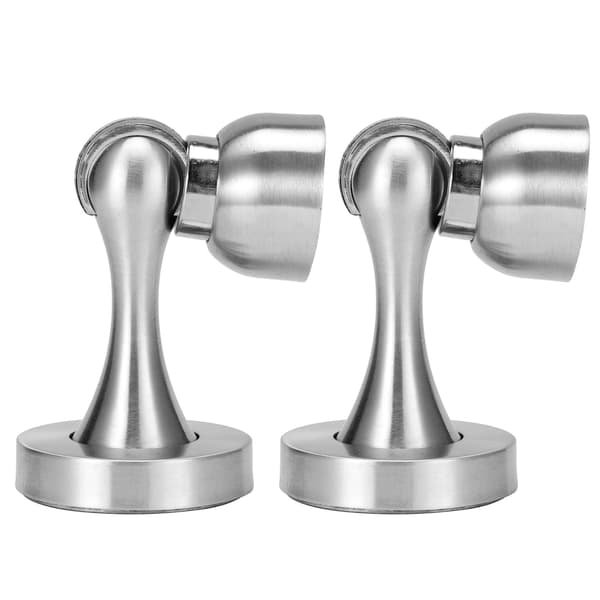 2 sæt magnetisk dørstopper i rustfrit stål, gulv-væg suge dørstopper hardware