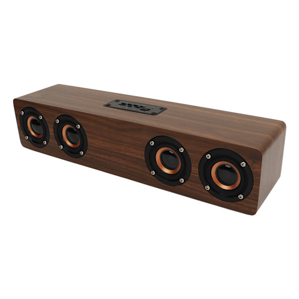 Trä Bluetooth-högtalare väckarklocka med 4 högtalare 4 spelmod hög effekt digital klocka för sovrum sängbord träkorn