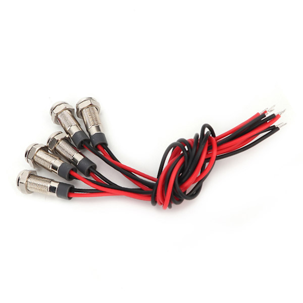5-pak IP66 Vandtæt 6mm LED Metal Advarselslys med Ledning 1NO (AC220V)