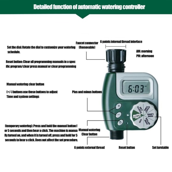 Automatisk Vandingstimer Have Sprinkler Timer Elektronisk Slange Vand Timer til Hjemmehave
