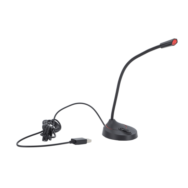 Svanehals Trådløs Mikrofon Sort 360 Grader Optagelse Desktop Svanehals Mikrofon til Karaoke Konference Optagelse USB